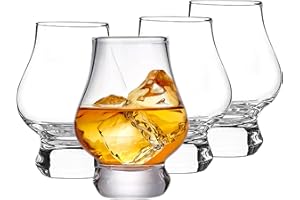 Mfacoy Whiskey Glasses Set of 4, Scotch Glass 6 Ounce, Hand Blown Wine Tasting Glasses, Shot Glasses Bar Set, Brandy Snifter Whiskey Glass for Scotch Bourbon Liquor Tequila Gin Cognac Vodka Cocktail