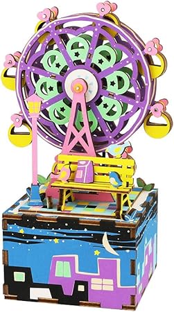 La Vida en Led DIY Caja de Música Noria Maqueta Puzzle 3D: Amazon.es: Juguetes y juegos