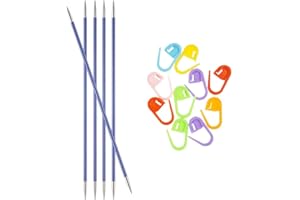 Knitter's Pride Zing Knitting Needles DPN Double Pointed 8 inch (20cm) (Set of 5) Size US 7 (4.5mm) Bundle with 10 Artsiga Crafts Stitch Markers 140040