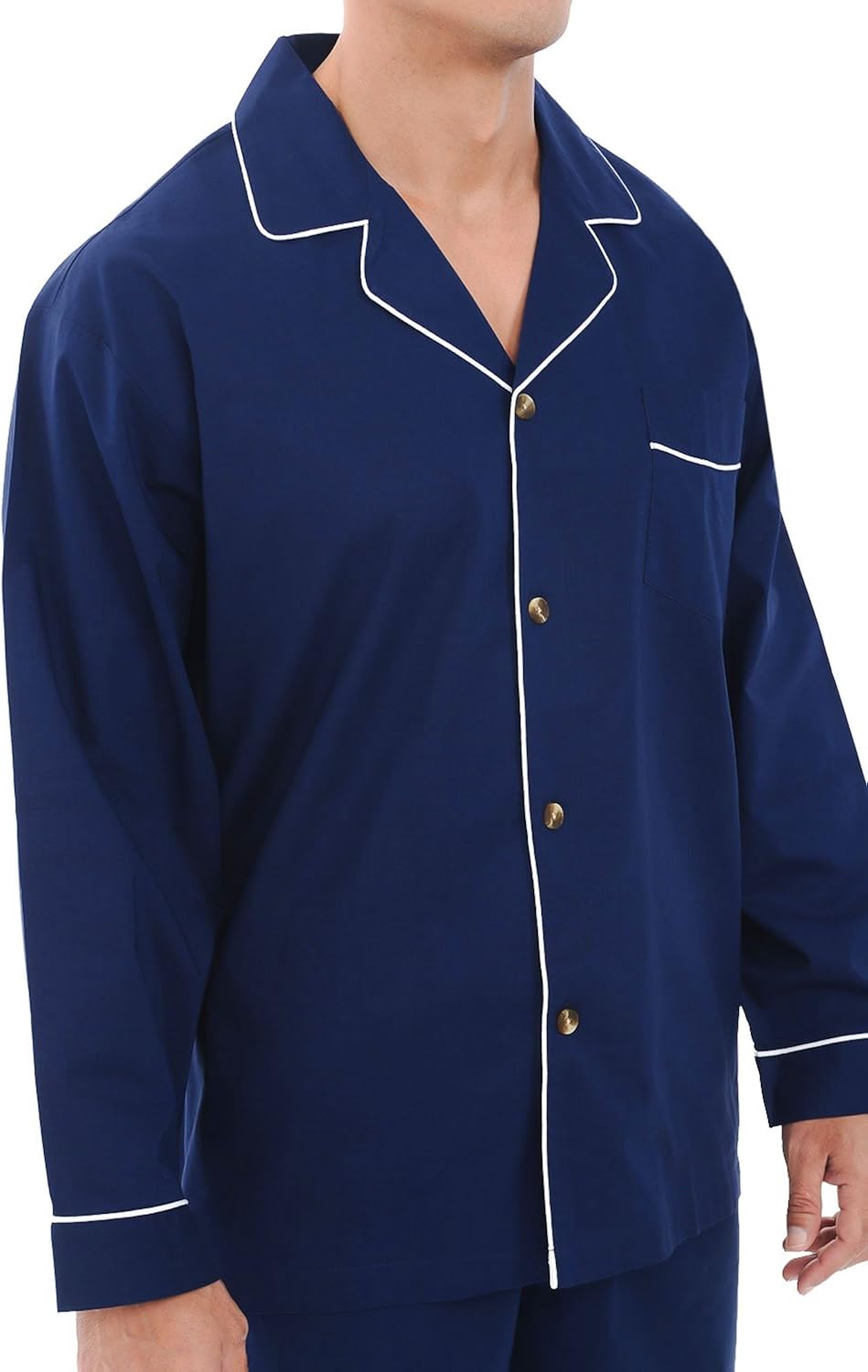 Alexander Del Rossa Men's Lightweight Button Down Pajama Set, Long Cotton Pjs at  Men’s Clothing store