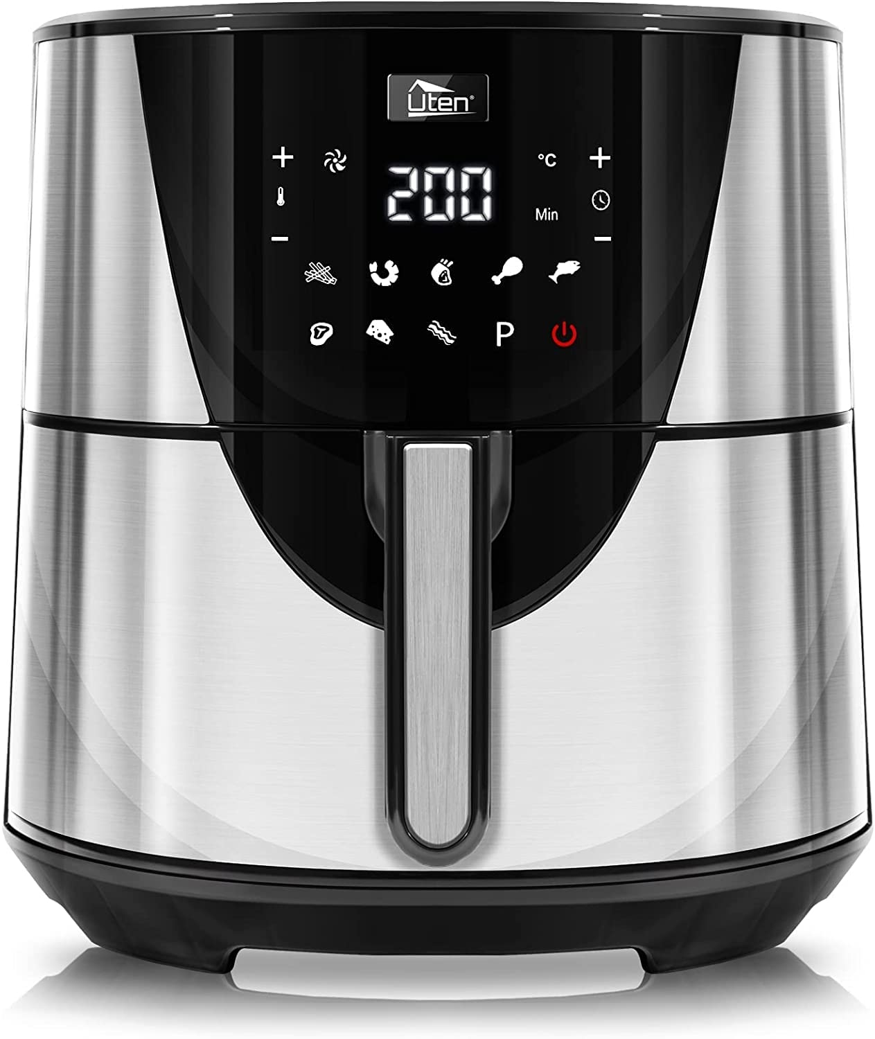 Air Fryer, Uten Air Fryers Oven 7.5 L, 8 Preset Programs, Preheat, Power Off Memory Function, Recipes, 1700W