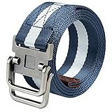 QISHI YUHUA Men's Web Belt Canvas belt,Blue Streak 110cm