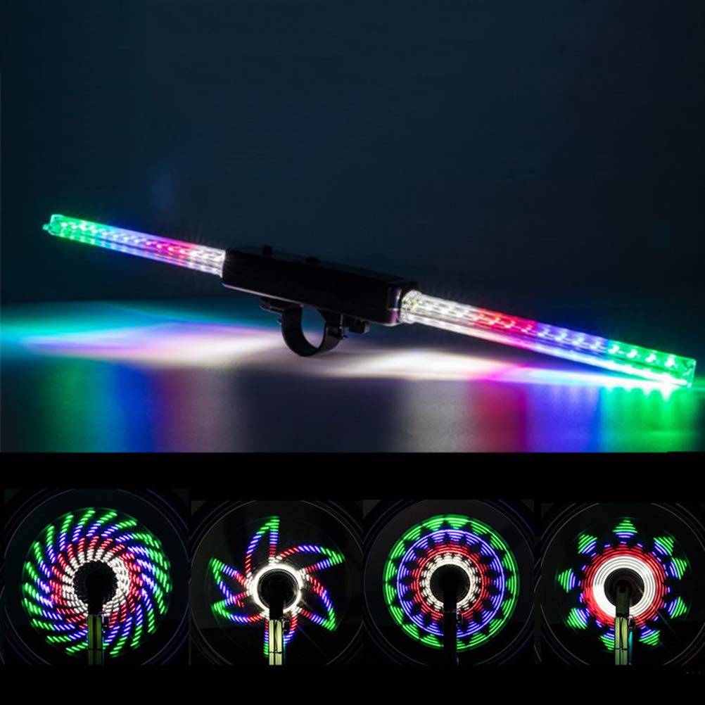 LED Bike Wheel Lights, Waterproof Wheel Rim Lights Spoke Lights with 64 LED and 30 Change Patterns for Bike (Colorful)