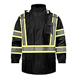 SKSAFETY Hi Vis Reflective Work Rain Jacket for Men