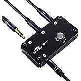 COOIDEA 3.5mm Stereo Audio Switcher Support 1 in 3 Out or 3 in 1 Out with 3.5mm Audio Cable, 3 Ports AUX Audio Speaker Select