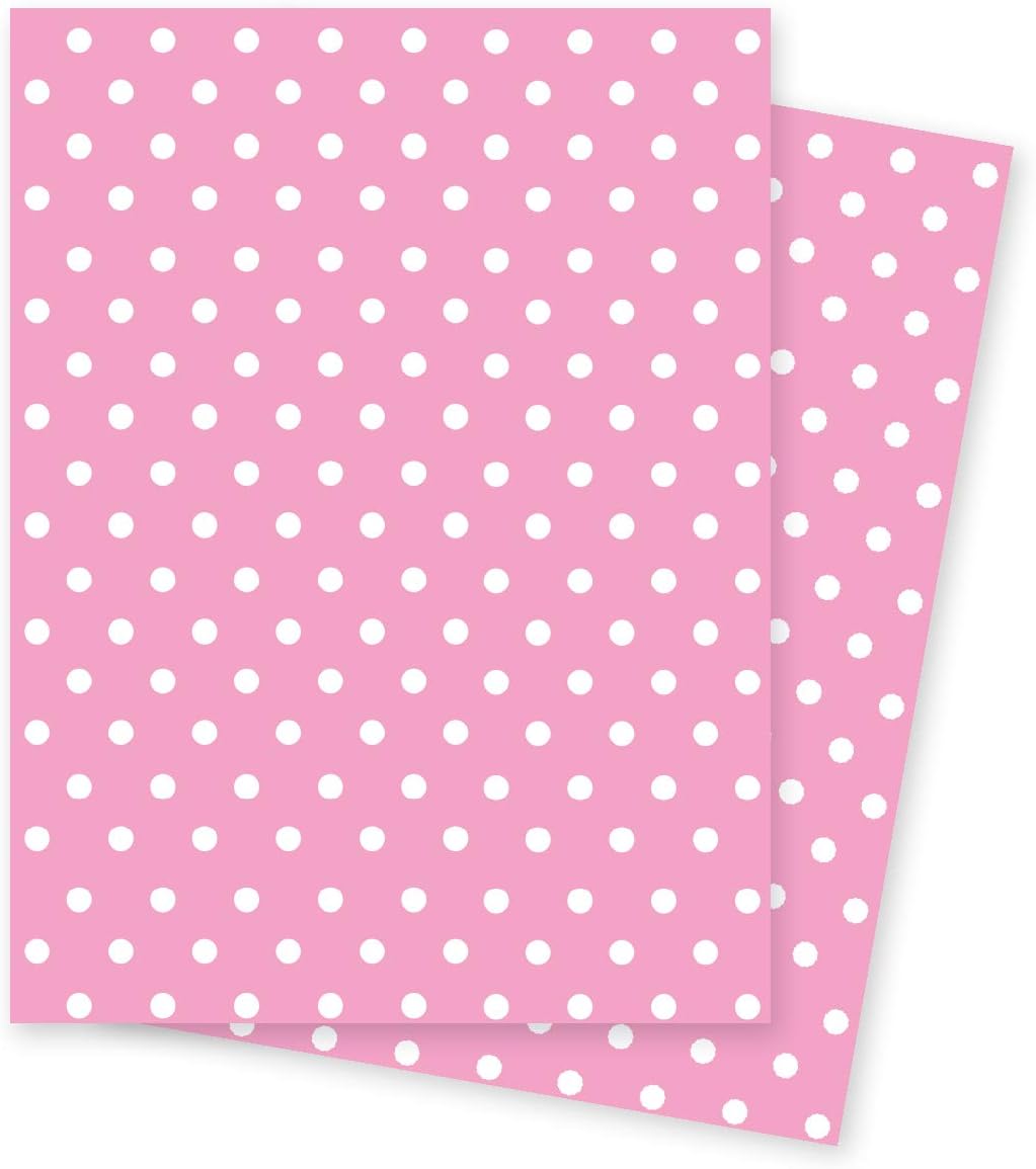 Pink Polka Dots Giftwrap 2 Sheets of Wrapping Paper 70x50cm by