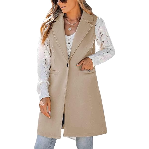 Amazon.com: IDEALSANXUN Long Vest for Women Sleeveless Tweed