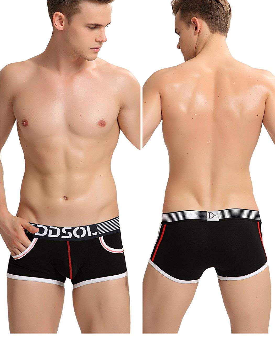 Men\'s Underwear Fedpop Cotton Stretch Boxer Brief 3 Pack