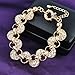 Mytys Silver Metal Textured Bracelet with Interwoven Hollow Circular Links and Polished Metal, Adjustable Length Design with Spring Buckle for Modern Elegance