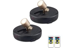 HEAGEERO Wireless Spot Lights,Remote Control Accent Lighting,Battery Picture Lights,Stick Puck Light,Rotatable Display Spotlights for Art Closet Wall(B+G)