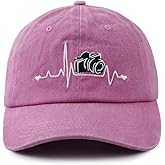 Photographer Gifts for Women Men, Camera Hat, Photography Baseball Cap, Mothers Fathers Day Christmas Birthday Gifts for Dad Mom Papa Mama Wife Aunt Pink