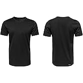 NuFit Men Black Tshirt - Short Sleeve Dri Power Soft Cotton Tee - Crew Neck Shirt, Classic Fit Unisex Design, Size M - 1 Pack