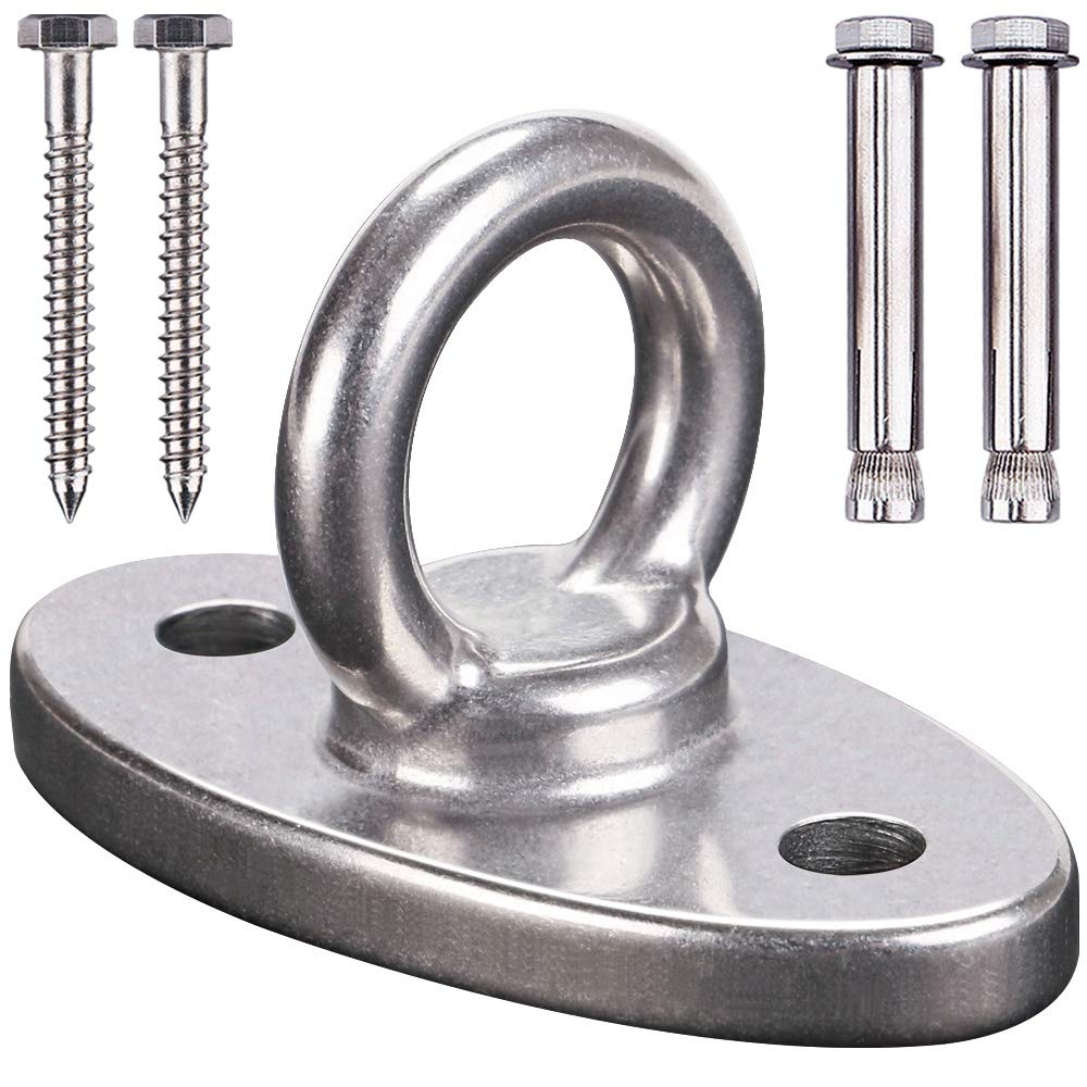 SELEWARE Innovative 450KG Capacity Heavy Duty Swing Hangers Suspension Hooks, Stainless Steel Ceiling Hook with Bolt for Concrete Wooden Sets Playground Porch Indoor Outdoor Seat Trapeze Yoga GYM