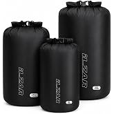 ILZAR 3 PCS Dry Bags Waterproof, 8L 15L 25L Round Bottom Dry Bag Set | Roll Top Closure Keeps Gear Dry for Kayaking, Boating, Camping, and Hiking with A Lightweight Round Bottom Design.
