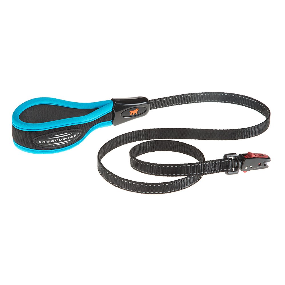 Ferplast ERGOFLUO G Dog Lead - MATIC Automatic Closure Technology - Soft Padding - Reflective & Anti-Abrasion - Extra-Resistant Seams - Italian Design - 120 x 1.5 cm, Blue