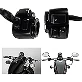 POSENG 1 Pair Motorcycle 1" Handlebar Switches Control and Wiring Harness with 1996-2012 Harley Softail Dyna Sportster V-Rod（Black）