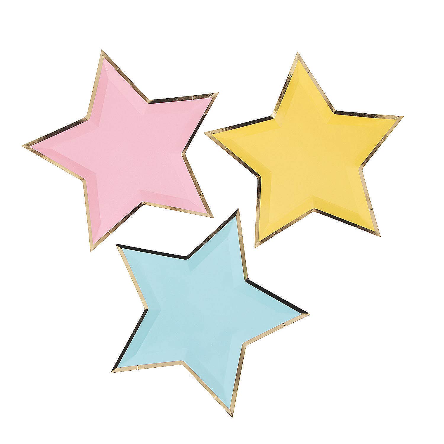 Photo 1 of Fun Express Pastel Star-Shaped Paper Dessert Plates - Disposable Decorations Party Paper Plates - Tableware for Birthday Wedding Holiday New Year Events & Baby Showers - Party Supplies - 8 Pieces