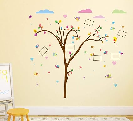Amazon Brand - Solimo Wall Sticker for Kids Room (Happy Moments, Ideal Size on Wall - 150 cm x 142 cm)