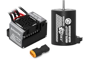 GOUPRC S3650 4300KV Brushless Motor 3.175mm Shaft with Upgrade 60A ESC Electric Speed Controller Combo Set for 1/10 RC Car Bu