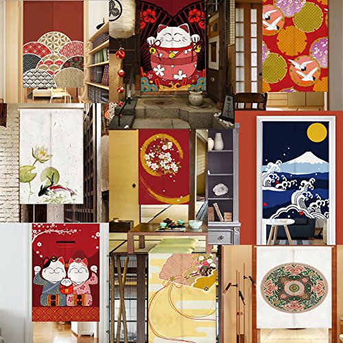 LUNA VOW Sushi Bar Decoration Japanese Style Curtains Door Hallway Hanging Curtains 31.49x47.24 Inch