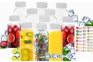 18pcs 3.5oz/100ml Juice Bottles Round Plastic Drink Bottles With Caps,Reusable Drink Containers Bottle,Suitable For Juice,Smo