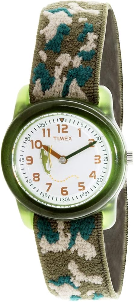 Timex Boy's Kids T78141 Green Cloth Quartz Fashion Watch