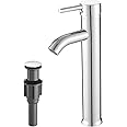 VOTON Vessel Sink Faucet Chrome Modern Tall Bathroom Faucets Single Handle One Hole Rv Vanity Lavatory Bathroom Sink Faucet