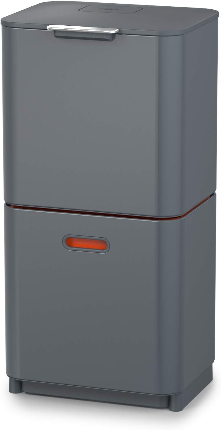 Joseph Joseph Totem Max 60 Litre Waste Separation and Recycling Kitchen Bin with Odour filter and removable food waste caddy, Graphite - Image 4