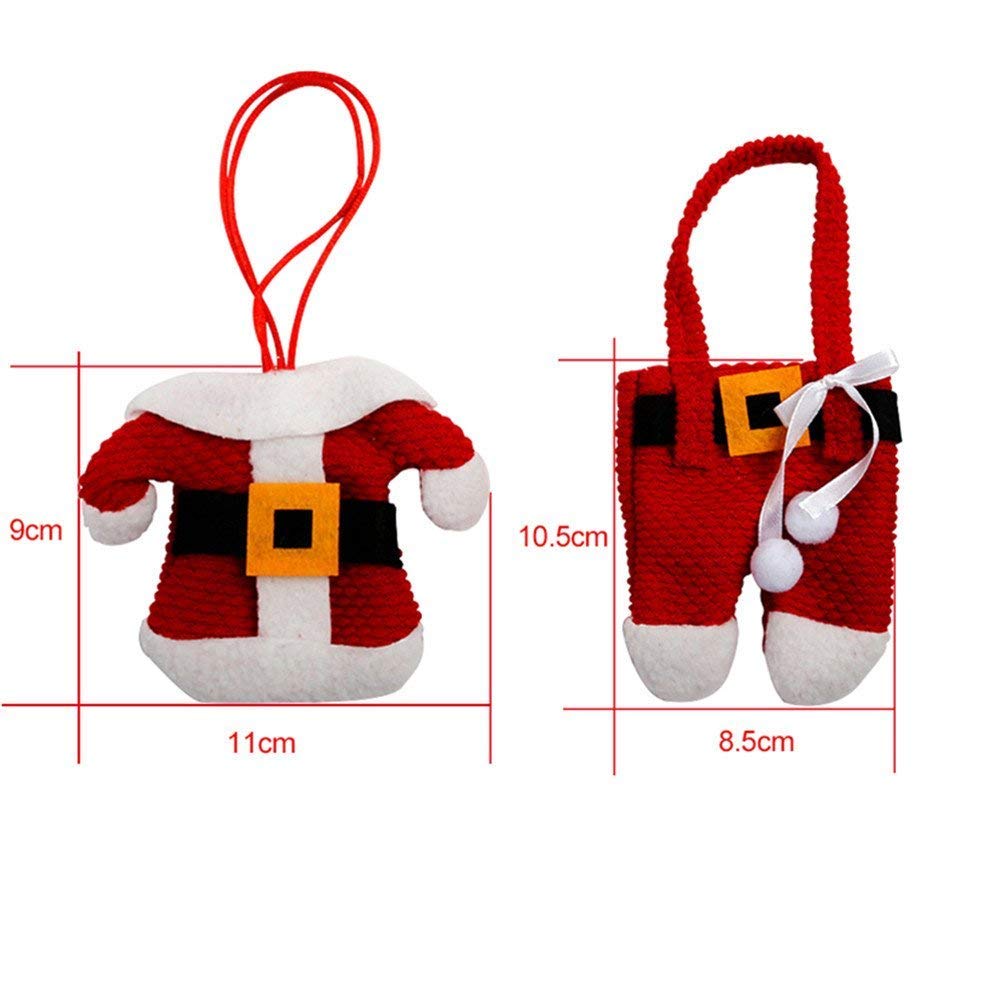 Zogin Weihnachten Besteckhalter Taschen 6pcs Sankt-Klage Weihnachten Dekoration Besteck Kostüm kleine Hosen und Kleidung Besteck-Sets(6 Stücke)