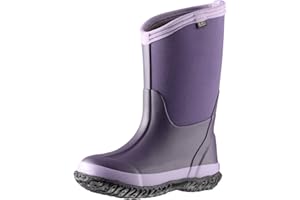 MCIKCC Kids Rubber Rain Boots, Waterproof Solid Classic Pull On Snow Wellies Boot for Children Toddler Boys Girls