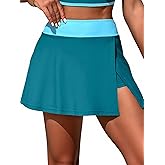 ZRTAK Women's High Waisted Swim Skirt Tummy Control Swimsuit Skirt Bathing Suit Bottoms for Women Tankini Swim Skort