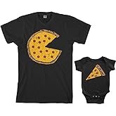 Threadrock Pizza Pie & Slice Infant Bodysuit & Men's T-Shirt Matching Set