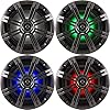 New-41KM84LCW-8-300-Watt-4-Ohm-LED-Marine-Audio-Coaxial-Speakers-Stereo-KM8