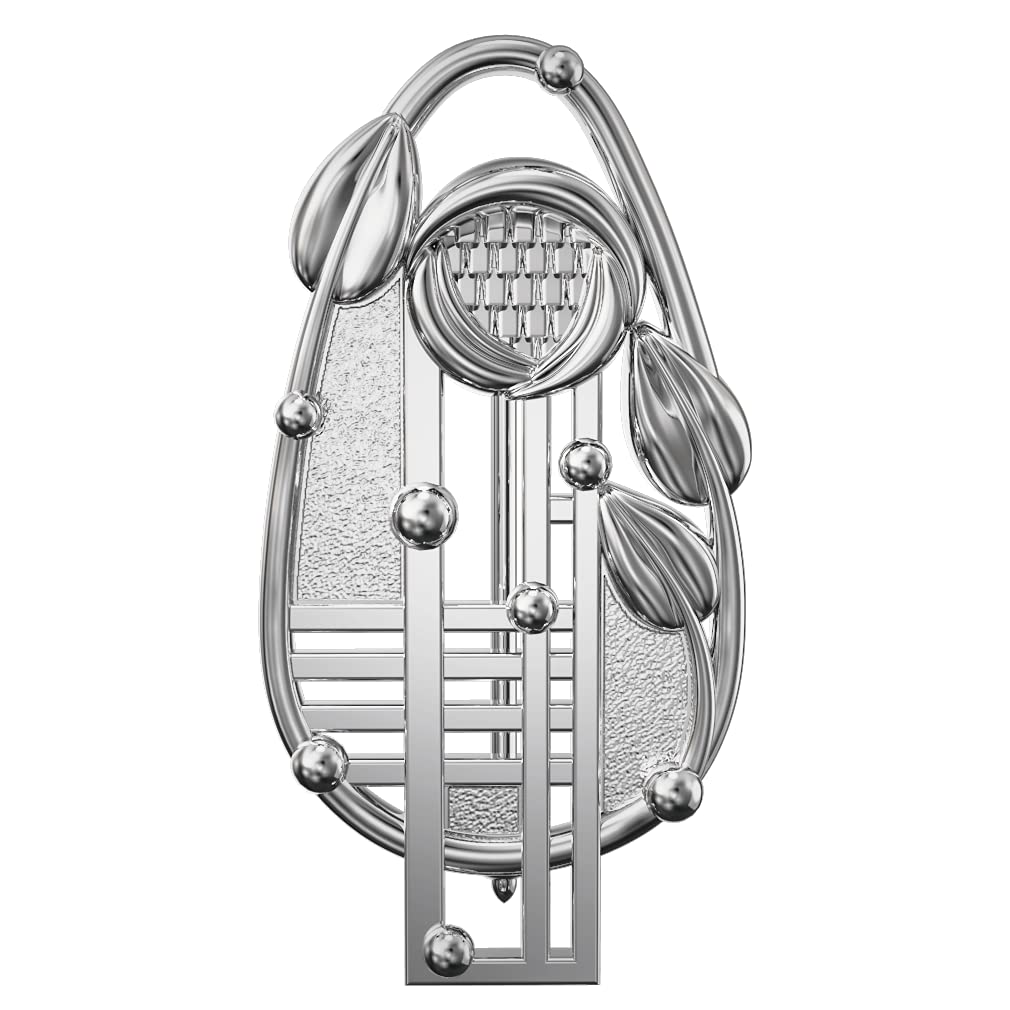 CAIRN Small 925 Sterling silver Charles Rennie Mackintosh brooch for women. Jewellery gift box included. Floral. 223 d