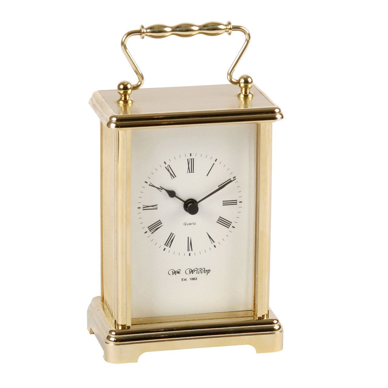 Widdop and Bingham Gold finish Carriage Clock by Widdop