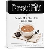 PROTIFIT - High Protein Hot Chocolate Mix, 15g Protein, Low Calorie, Low Carb, Low Fat, Low Sugar, Cholesterol Free, Ideal Protein Compatible, 7 Servings Per Box (Hot Chocolate)