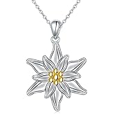 S925 Sterling Silver Floral Jewellery Flower Pendant Necklace for Women Birthday Gift