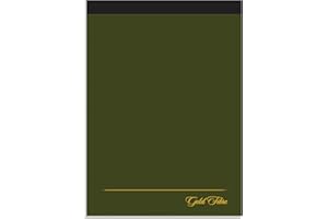 Ampad Gold Fibre Classic Planning Pad, Dark Green Cover, Quad Ruling, 80 Sheets per Pad (20-821) , WHITE