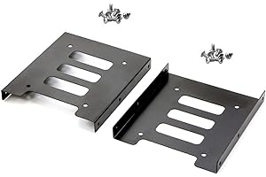 PASOW 2 Pack 2.5" to 3.5" SSD HDD Hard Disk Drive Bays Holder Metal Mounting Bracket Adapter for PC (Bracket)