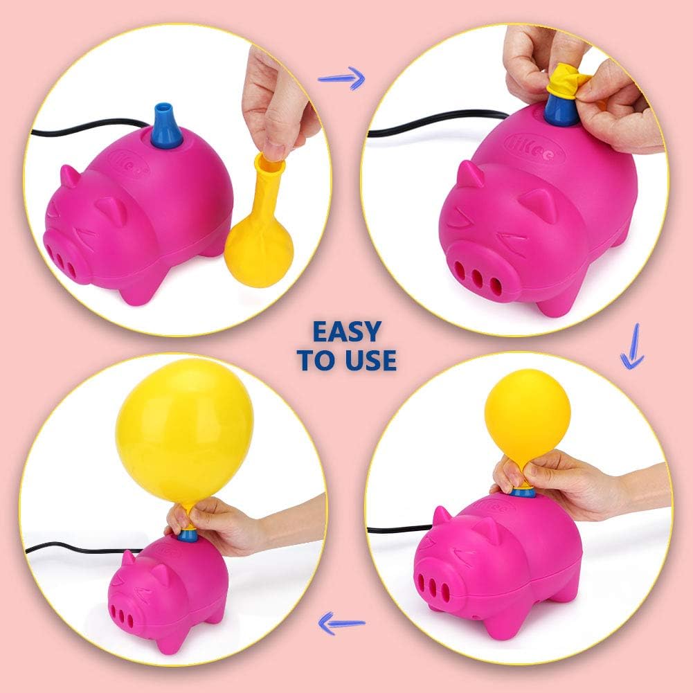 LIKEE Electric Balloon Pump Portable Balloon Inflator Air Blower with Balloon Arch &Garland Kit for Party Decoration(Rose Red): Toys & Games