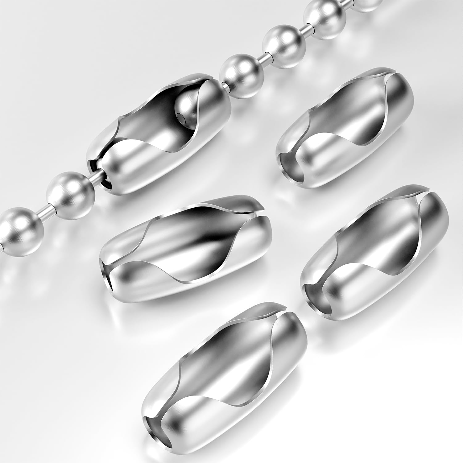 Photo 1 of 30PCS Beaded Chain Connector, Stainless Steel 4.5mm #10 Ball Chain Cord Connector Clips