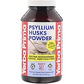 Yerba Prima Psyllium Husks Fiber Powder, 12 Ounce - Natural Fiber Supplement - Colon Cleanse - Gut Health - Vegan, Non-GMO, Gluten Free