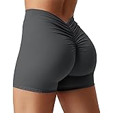 YEOREO Daze Workout Shorts Womens Scrunch Butt Gym Shorts for Women V Back Booty Butt Lifting Biker Compression Shorts
