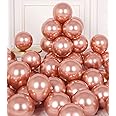 AULE Metallic Rose Gold Balloons 5 inch 50 Pcs Rose Gold Latex Balloons Chrome Helium Shiny Thicken Balloon Perfect Party Decoration for Wedding Birthday Baby Shower Graduation Christmas Carnival