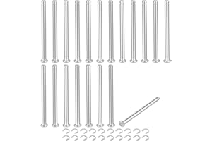 uxcell 20Set M4x55mm 304 Stainless Steel Cylindrical Shaft Snap Ring Locating Pin, Flat Head Grooved Hinge Cylinder Position 