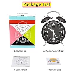 Peakeep 4 Inches Twin Bell Loud Alarm Clock for
