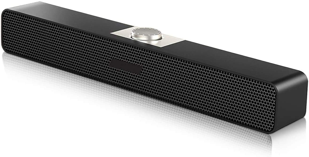 PC Speakers Wired Stereo, USB Soundbar Speakers for Computer, USB