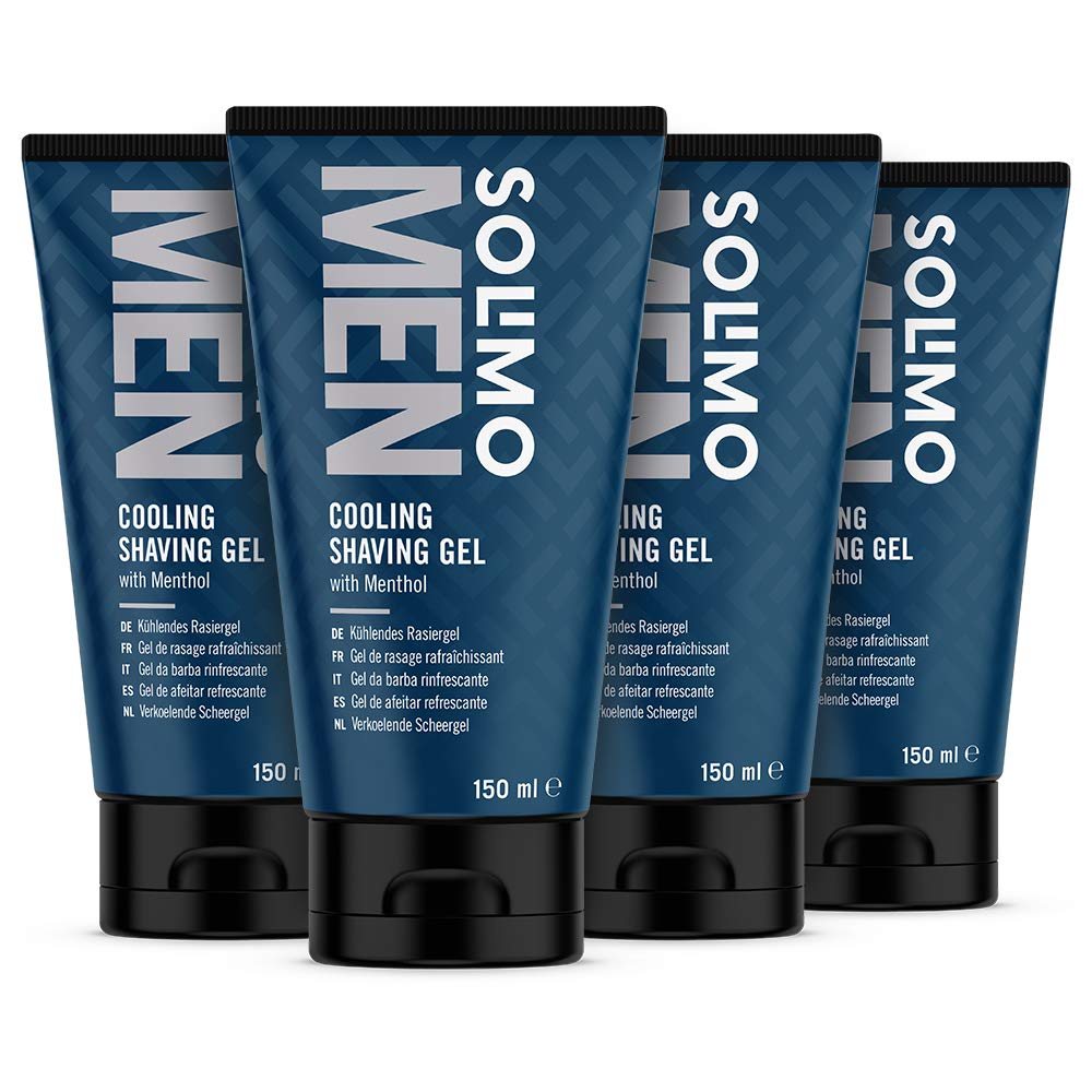 Amazon Brand - Solimo Men Cooling Shaving Gel, 4 x 150ml