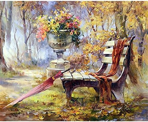 Kuwoolf 3d Diamond Painting Landscape Round Crytal Diamond Cross Stitch Kit Park Diamond Embroidery Mosaic Scenry Home Decor