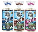 Lundberg Organic Gluten-Free Vegan Rice Cakes 3 Flavor Variety Bundle: (1) Brown Rice Lightly Salted, (1) Mochi Sweet Lightly Salted, and (1) Wild Rice Lightly Salted, 8.5 Oz. Ea. (3 Total)